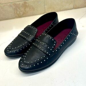 Aerosoles loafers studded black leather size 6